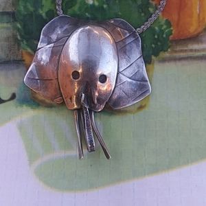 Sterling Silver Elephant Head Pendant